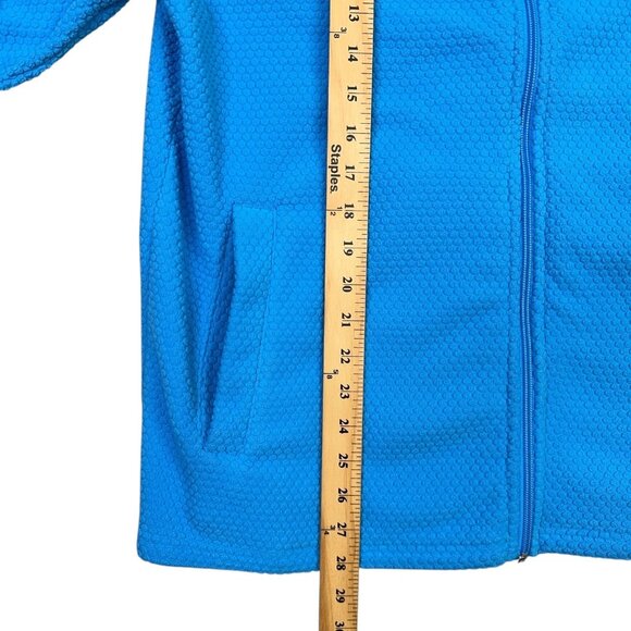 AT&T Fleece Jacket Mens Large L Light Blue Honeycomb Full Zip Sweater Workwear - Picture 8 of 8